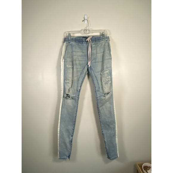 PACSUN FADED DISTRESSED JEAN JOGGERS SZ S - Picture 1 of 7